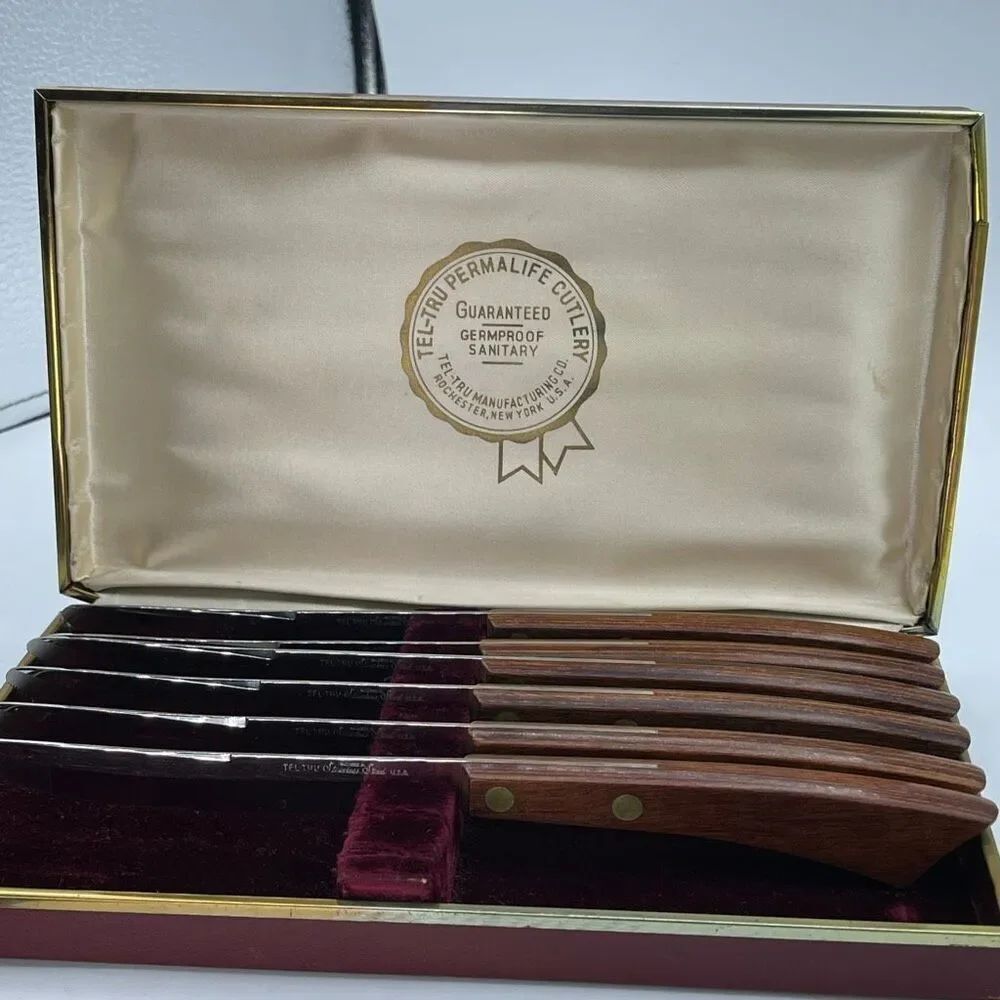 Vintage Tel-Tru Permalife Cutlery set of 6 steak knives.